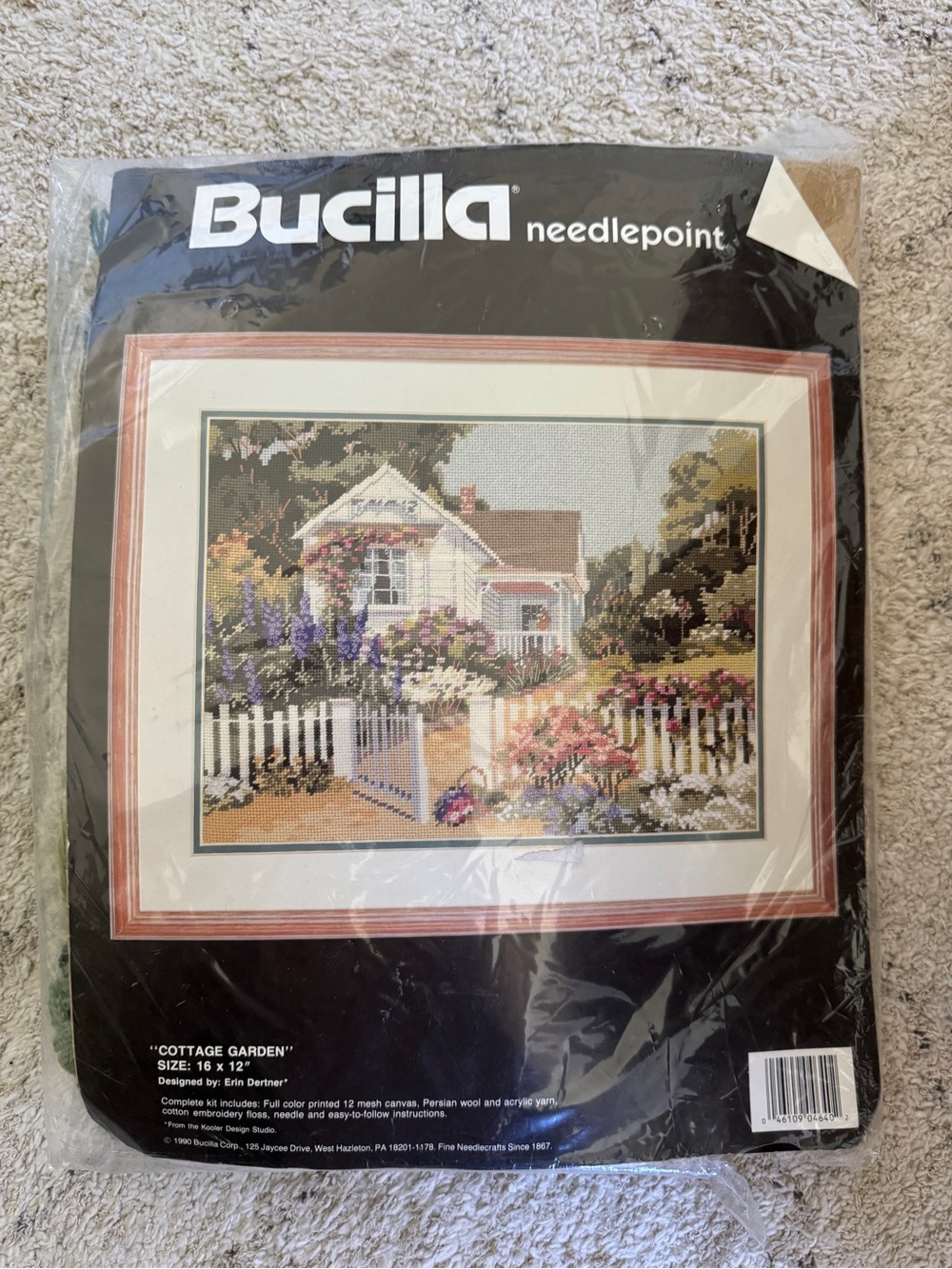 Vintage Bucilla Cottage Garden Needlepoint Kit